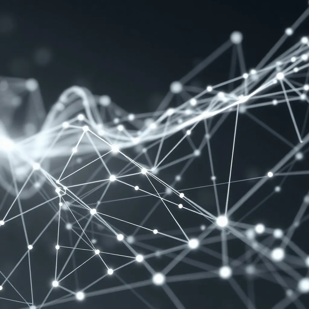 Abstract technical visualization of data flowing efficiently